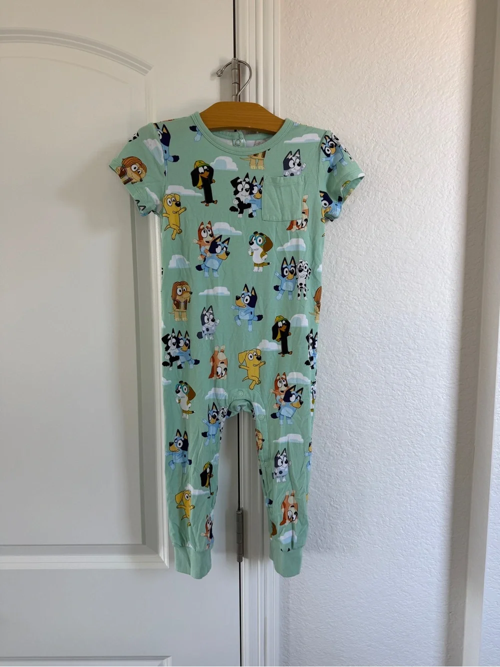 Little Sleepies Bluey Sky's the Limit pocket pant romper 18-24 months